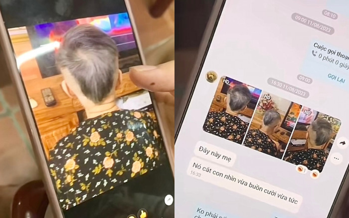 Đưa bà nội đi cắt tóc, cháu đích tôn lớp 7 khiến cả gia đình hoảng hốt Ảnh 2