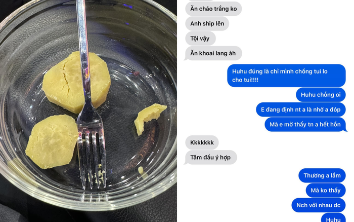 Trấn Thành xót xa khi Hari Won chỉ ăn khoai lang vì đau răng. Ảnh: FBNV