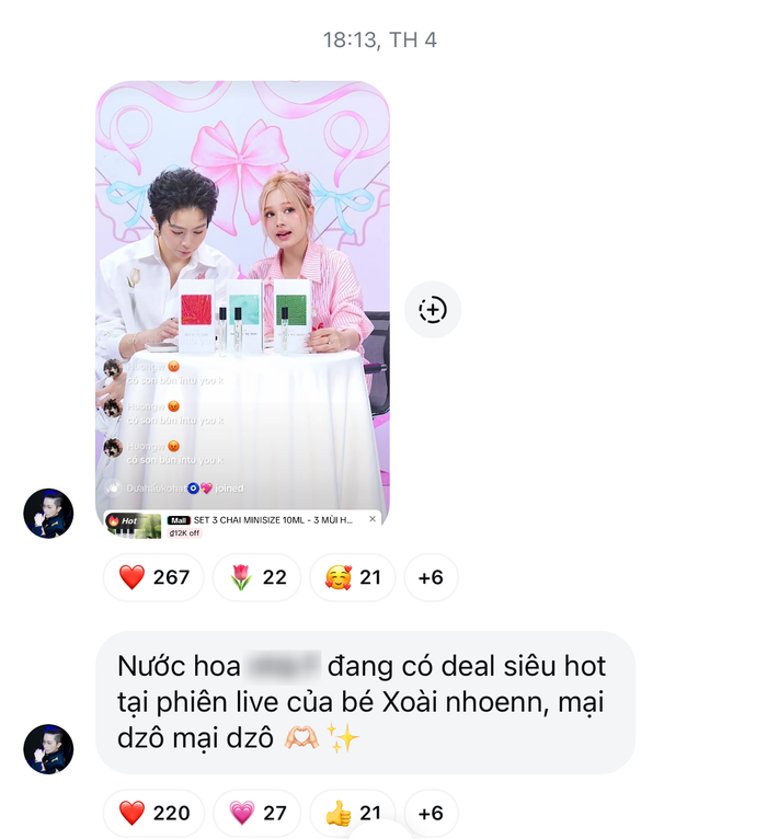 Gil Lê kêu gọi 'ủng hộ' Xoài Non trong group người hâm mộ. 