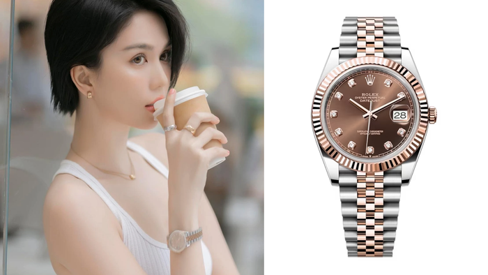 Chiếc đồng hồ của Ngọc Trinh dù có 'ngoại hình' khá đơn giản nhưng ít ai biết được rằng nó có giá trị hơn 500 triệu đồng.
