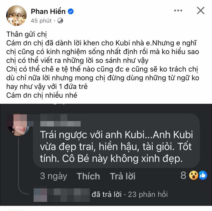 Bình luận khiến ông xã Khánh Thi nổi đoá.