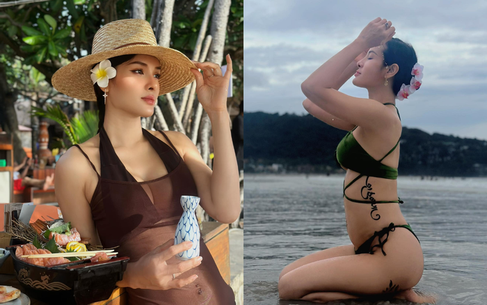 Phương Trinh Jolie không ngần ngại diện bikini khi mang bầu lần ba. Ảnh: FBNV