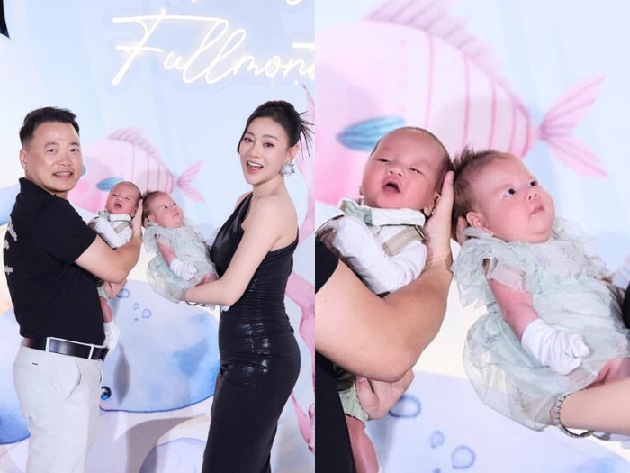 Phương Oanh tự hào khi 2 con y hệt Shark Bình, cặp song sinh ăn mặc hàng hiệu dù mới 3 tháng tuổi Ảnh 4