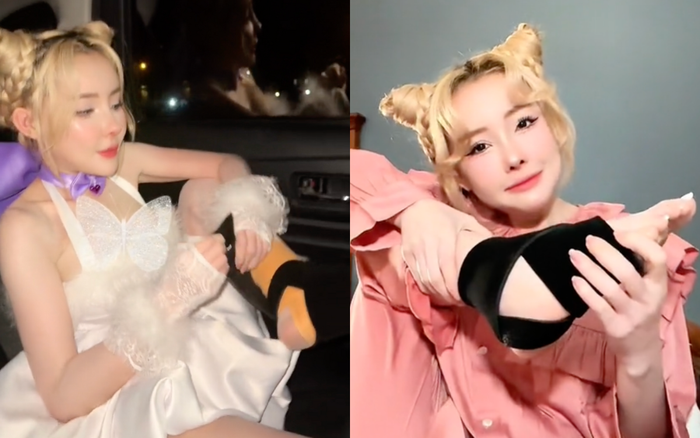 Ngân 98 liên tục băng bó trước và sau buổi diễn. Ảnh: Chụp màn hình