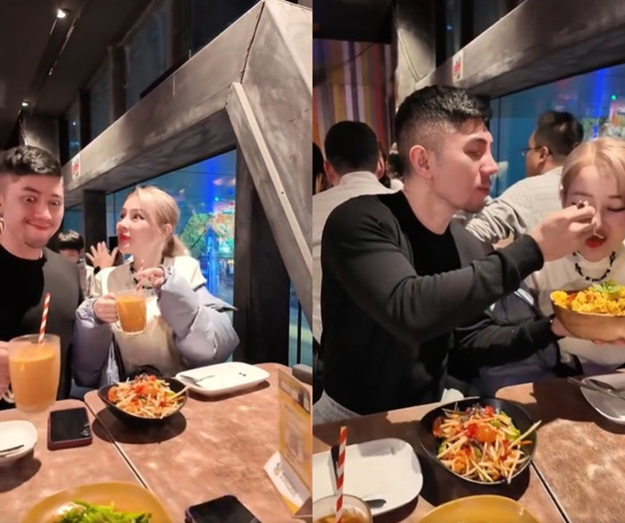 Ngân 98 khoe được Lương Bằng Quang chăm chút chu đáo, tận tình khi đi ăn.