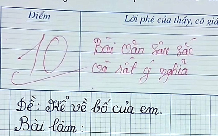 Bài văn tả bố nhận điểm 10, ai nấy cũng nghẹn lòng khi đọc nội dung Ảnh 2