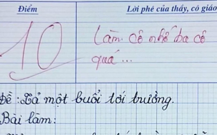 Bài văn tả cảnh đến trường nhận điểm 10, cô giáo rưng rưng vì xúc động Ảnh 2
