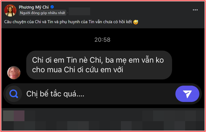 Một khán giả nhắn tin 'cầu cứu' Phương Mỹ Chi trong đêm Ảnh 1