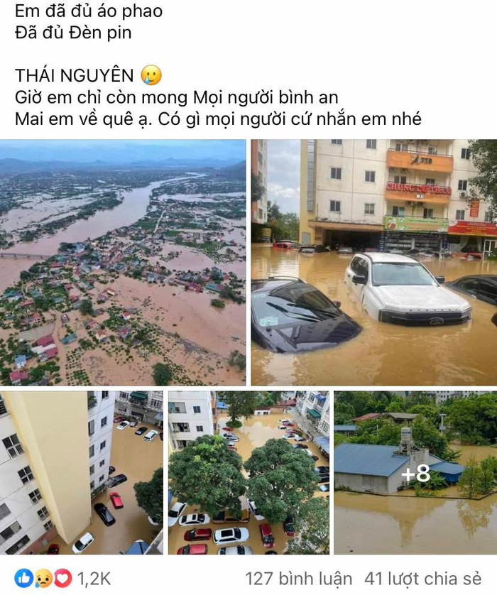 NSƯT Kiều Anh tức tốc mang nhu yếu phẩm về quê ủng hộ đồng bào Thái Nguyên.