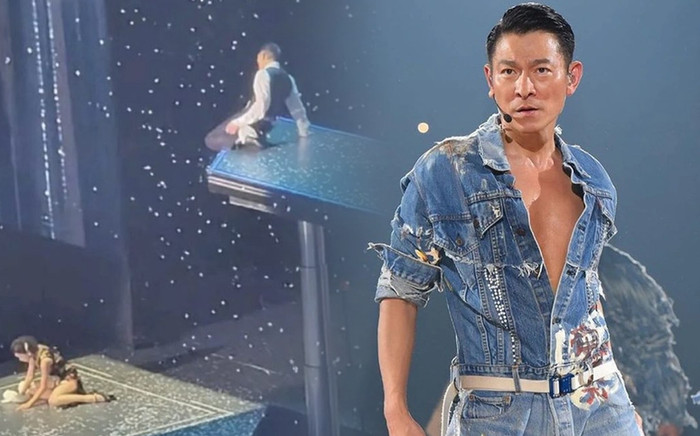 Lưu Đức Hoa gặp 'nạn' ở tuổi 63: Suýt rơi từ độ cao 4m đến ngã sõng soài trên sân khấu Ảnh 2