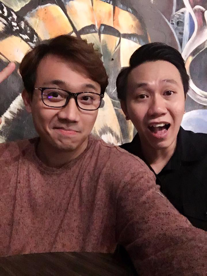 Trấn Thành và Anh Đức vốn là bạn thân, từng cùng theo học tại Trường Đại học Sân khấu - Điện ảnh Thành phố Hồ Chí Minh. Ảnh: FBNV