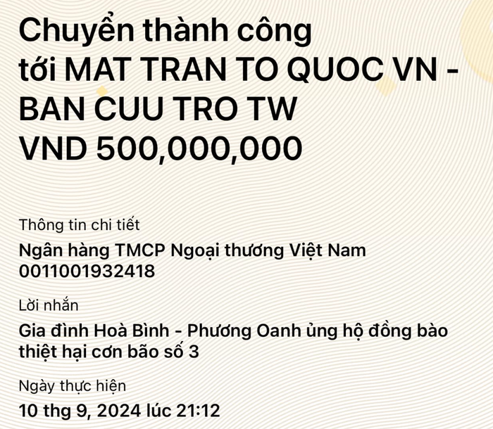 Shark Bình công khai hình ảnh giao dịch chuyển khoản. Ảnh: FBNV