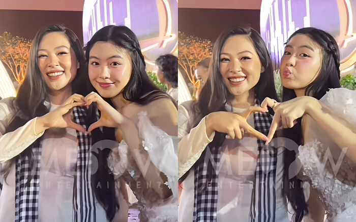 Con gái Quyền Linh - Lọ Lem (bên phải) thân thiết bên đàn chị lớn hơn 6 tuổi - Nguồn: Meow Entertainment.