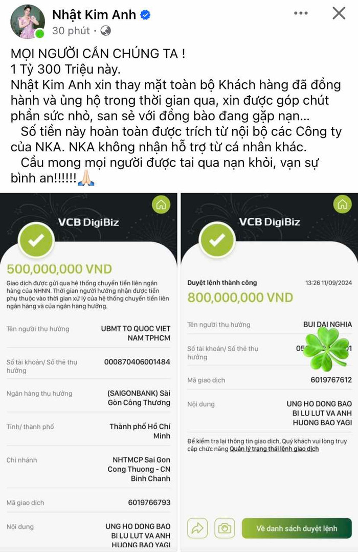 Nguồn gốc số tiền 1.3 tỷ Nhật Kim Anh vừa hỗ trợ bà con vùng lũ Ảnh 2