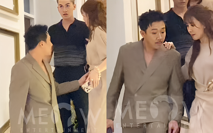 Trấn Thành ân cần dìu Hari Won xuống cầu thang - Nguồn: Meow Entertainment.
