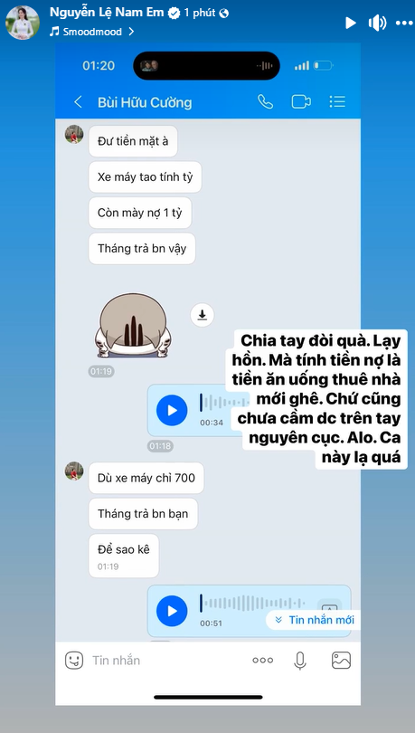 Nam Em bị bạn trai đòi món nợ 1 tỷ. 