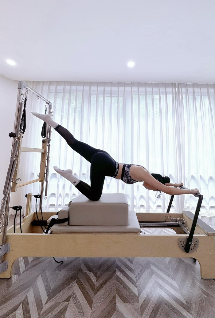 Nữ MC dành thời gian tập thể thao để giữ sức khỏe, giữ dáng.