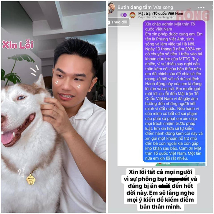 Việt Anh Pí Po xin lỗi sau ồn ào tiền từ thiện.