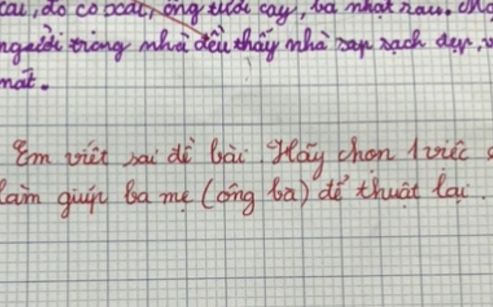 Bài văn bị lạc đề của cậu học sinh lớp 2 khiến giáo viên phải gửi ngay cho phụ huynh Ảnh 2