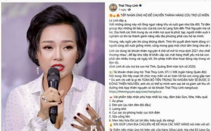 Bị tố ăn chặn tiền cứu trợ bão lũ, Thái Thuỳ Linh bức xúc lên tiếng Ảnh 2