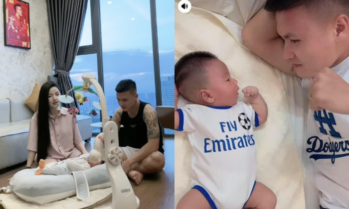 Tổ ấm hạnh phúc của Quang Hải và Thanh Huyền bên cạnh con trai đầu lòng Lido.