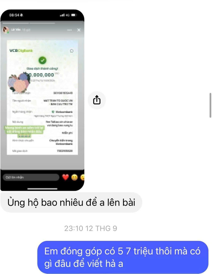 Nữ ca sĩ đưa ra bằng chứng giải thích.