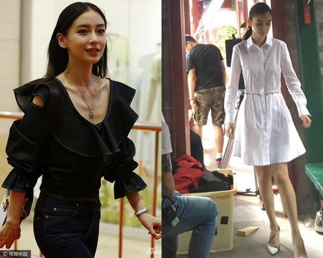 Angela Baby diện áo trễ cổ nhưng sự chú ý của công chúng lại va vào phần xương ngực nhô cao của người đẹp.