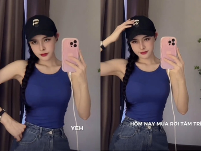 Bạn gái Vũ Văn Thanh nhận về rất nhiều lời khen ngợi khi để kiểu tóc tết. Ảnh chụp màn hình