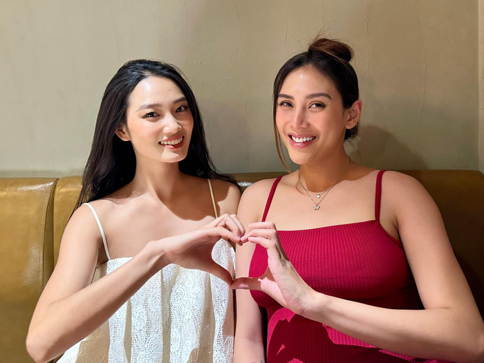 Á hậu Quỳnh Anh hội ngộ Siêu mẫu Võ Hoàng Yến. 