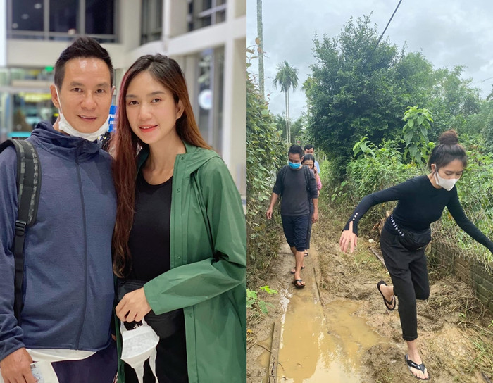 Vợ chồng Lý Hải trong chuyến hỗ trợ người dân miền Trung chịu ảnh hưởng mưa lũ hồi năm 2020. Sau chuyến đi, cặp đôi đã chủ động sao kê số tiền do mạnh thường quân quyên góp và công khai lên trang cá nhân.