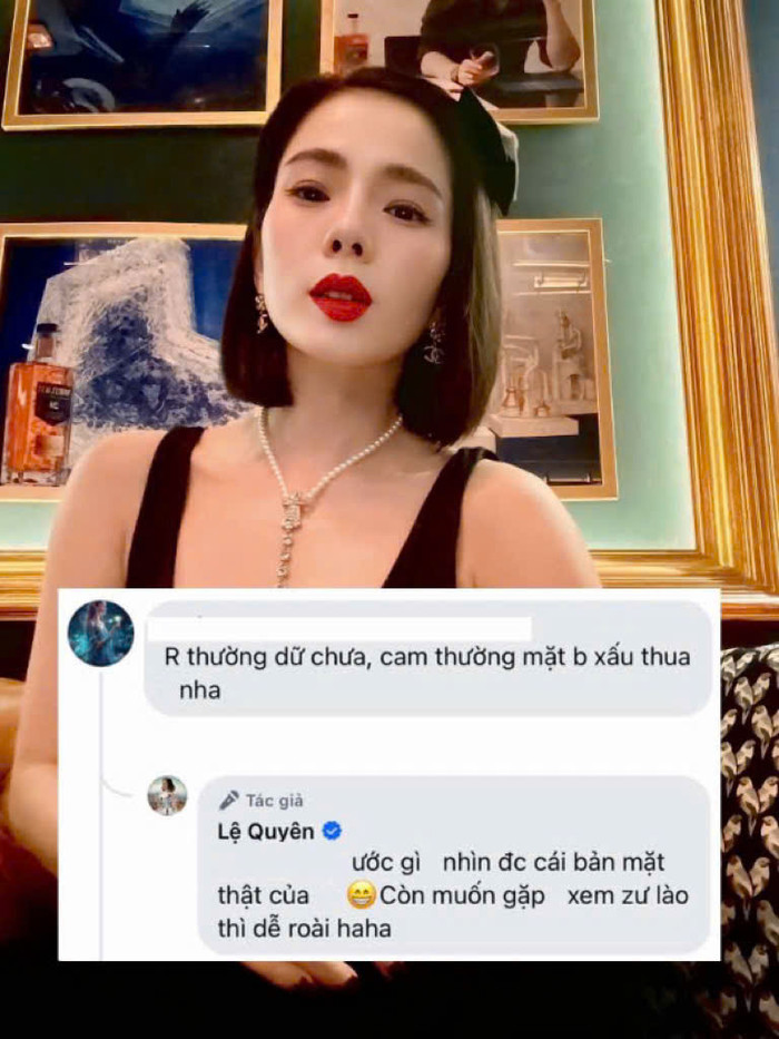 Lệ Quyên căng thẳng đáp trả bình luận chê xấu dưới ảnh chụp bằng camera thường.&nbsp;