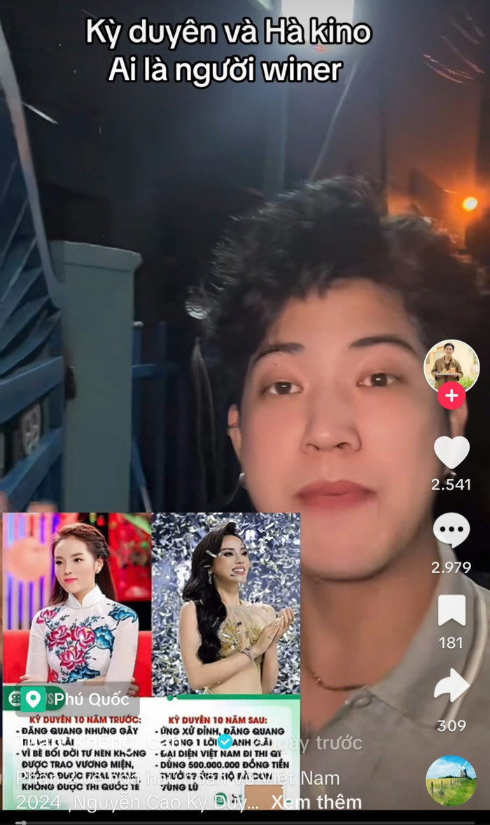 Gác lại quá trình dự thi Miss Universe Vietnam được nhiều người công nhận, chủ tài khoản phamductuan.official (Nờ Ô Nô) dẫn dắt người xem với việc điểm lại đời tư cách đây 10 năm của Hoa hậu Kỳ Duyên.