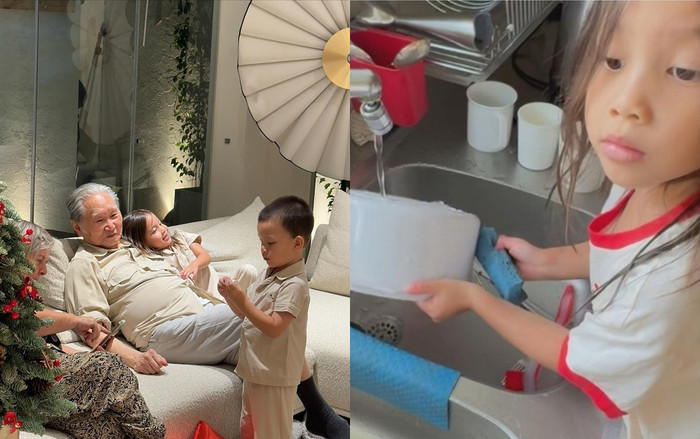 Hồ Ngọc Hà dạy Lisa và Leon làm việc nhà từ khi 2 con còn nhỏ. 