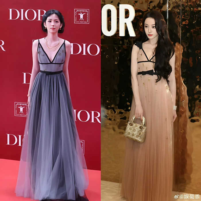 Địch Lệ Nhiệt Ba và Châu Dã lên hot search Weibo vì diện thiết kế gần giống nhau.