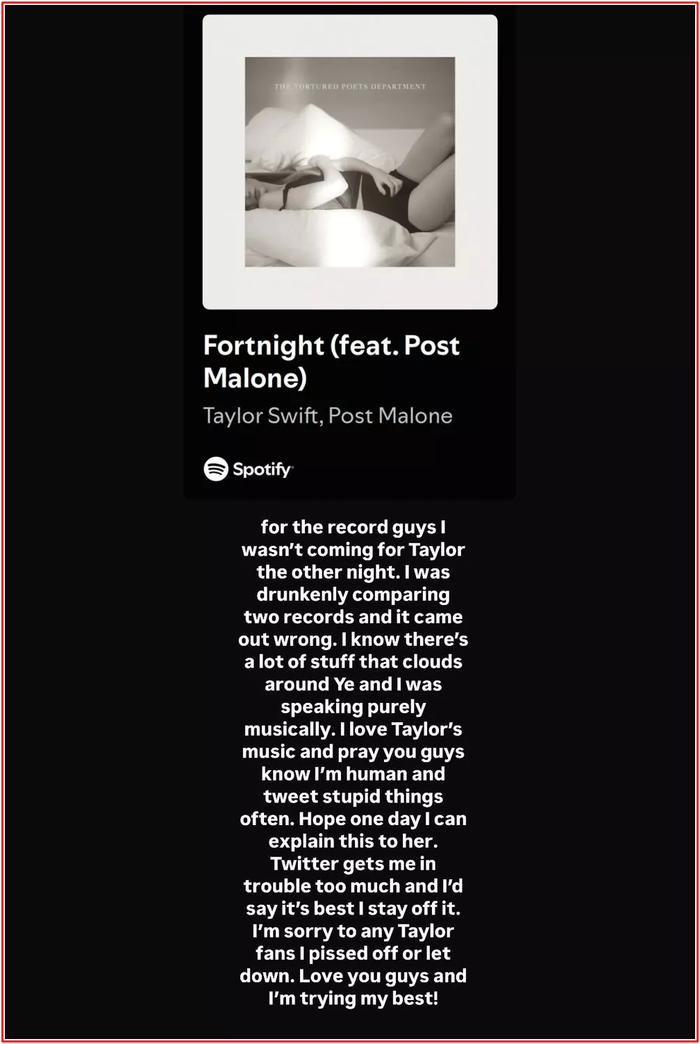 Nam ca sĩ xin lỗi vì 'hạ bệ' Taylor Swift: 'Hy vọng một ngày nào đó tôi có thể giải thích với cô ấy' Ảnh 4