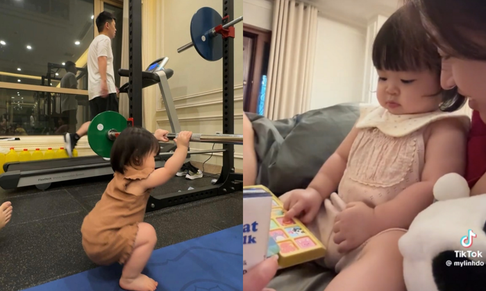 Vợ chồng Đỗ Mỹ Linh đã thoải mái hơn trong việc chia sẻ hình ảnh của con gái đầu lòng - bé Tuệ An. 
