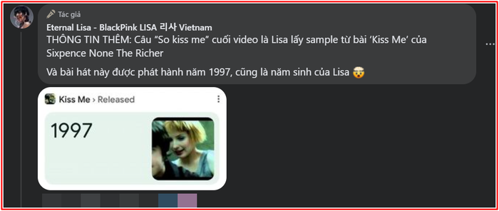 Thông tin được fan Lisa chia sẻ.