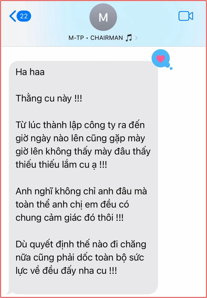 Nhân viên công ty tiết lộ tin nhắn riêng tư của Sơn Tùng Ảnh 1