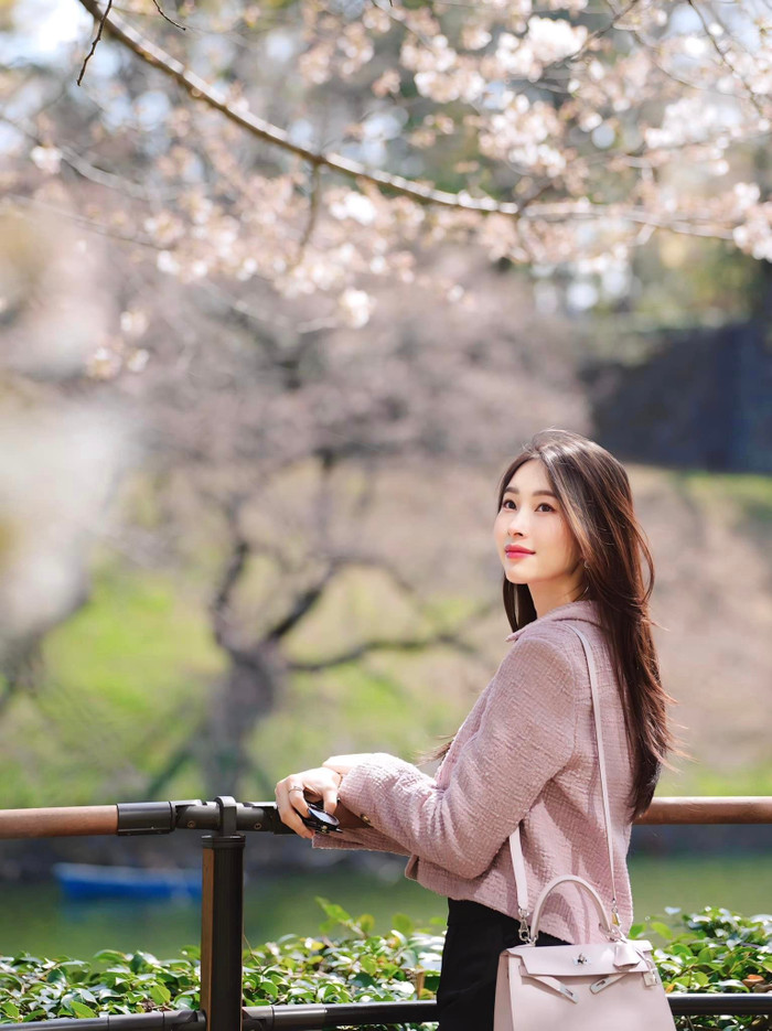 Đặng Thu Thảo chăm mặc đồ rộng, dùng túi xách để che bụng