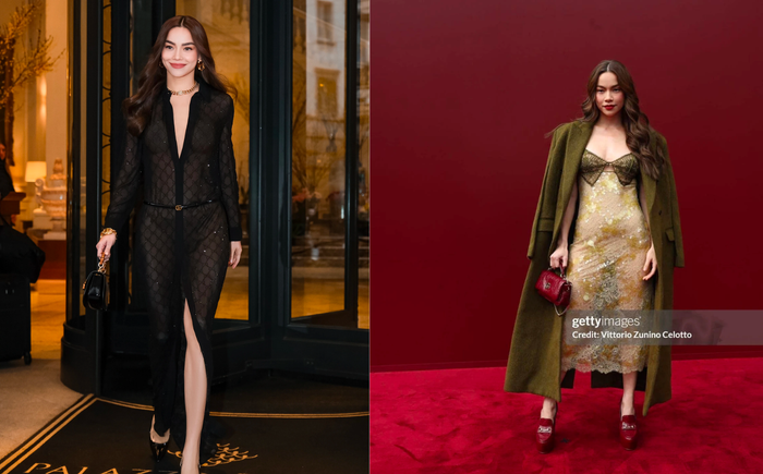 Hồ Ngọc Hà đều dùng chung 'công thức' váy xuyên thấu trong 2 lần xuất hiện tại tuần lễ thời trang Milan.