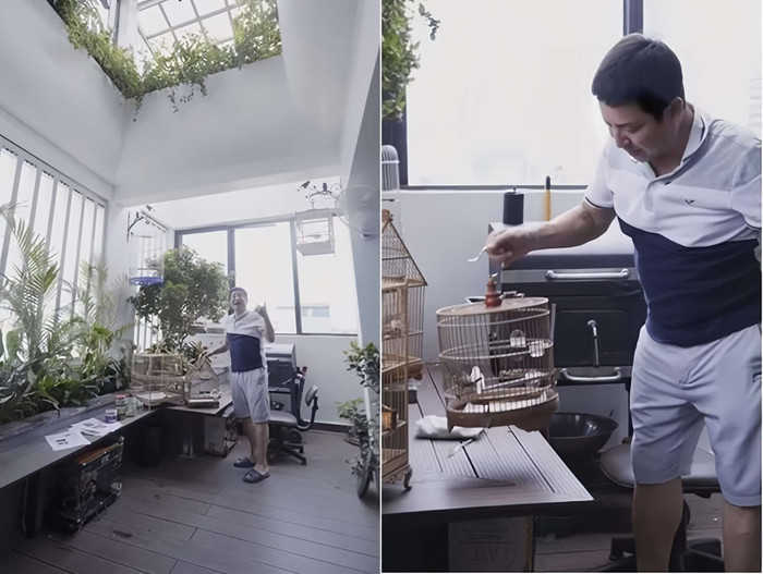 Nam nghệ sĩ còn có sở thích nuôi chim, trồng nhiều cây xanh trong nhà.