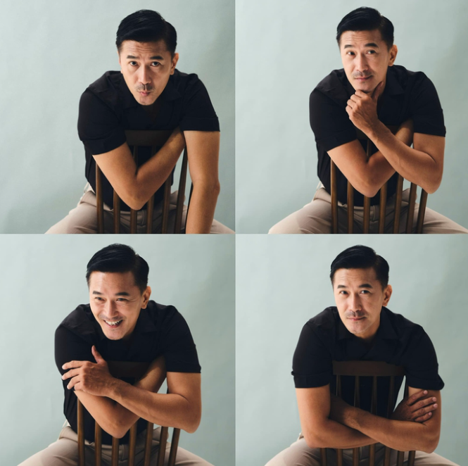 Vẻ ngoài phong độ của diễn viên Quốc Cường ở tuổi 48. 