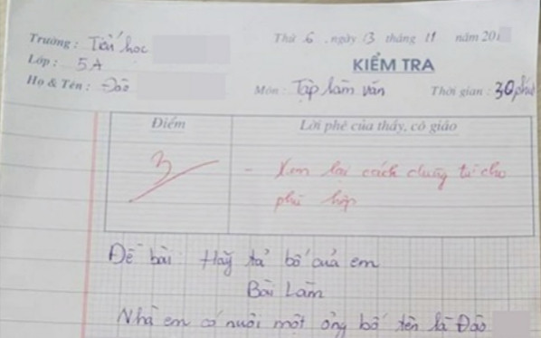 Bài văn mở màn với 'nhà em có nuôi một ông bố' và loạt chi tiết hài hước phía sau Ảnh 2