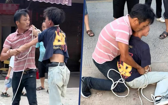 Người cha bất lực trói con trai giữa đường, câu chuyện đằng sau khiến ai cũng rơi nước mắt Ảnh 2