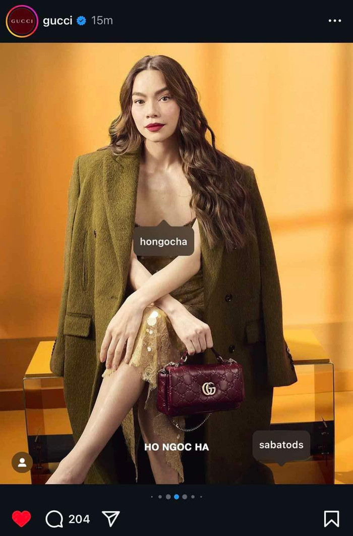 Hồ Ngọc Hà được xuất hiện trên trang chủ hơn 52 triệu follow của Gucci.