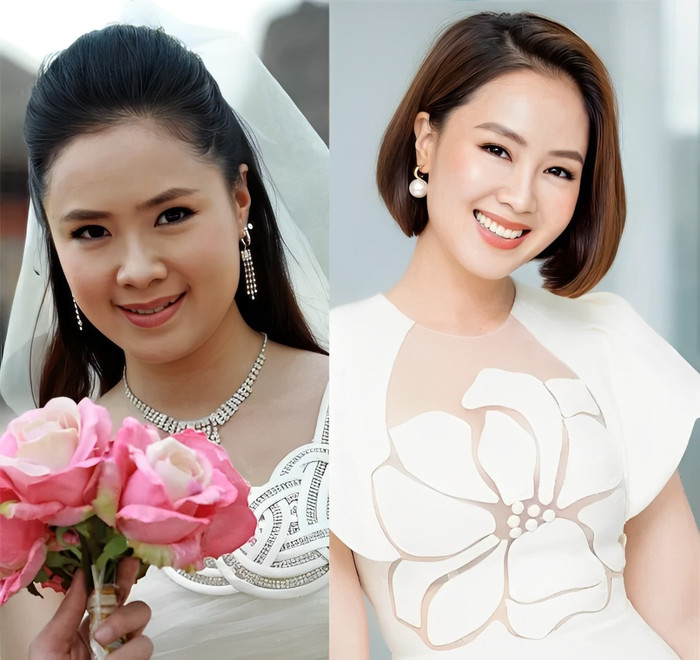 Nhan sắc thuở mới vào nghề của Hồng Diễm được so sánh với thời điểm hiện tại. 