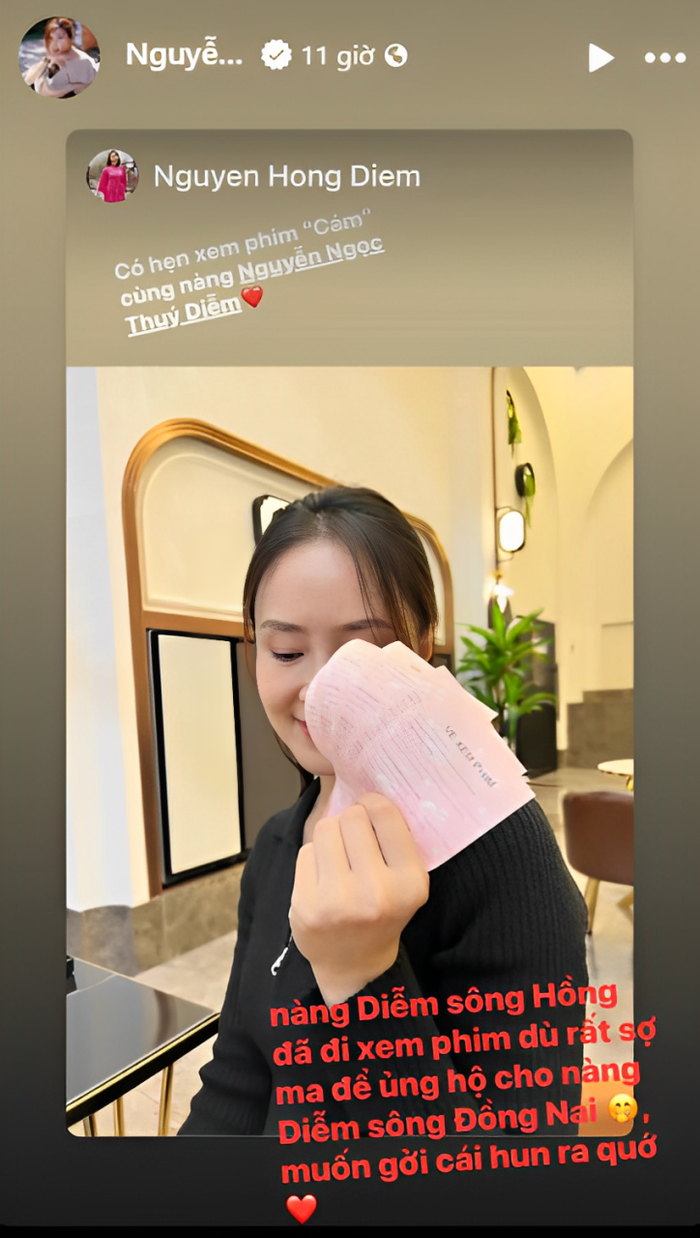 Hồng Diễm công khai ủng hộ cô bạn thân Thúy Diễm. 