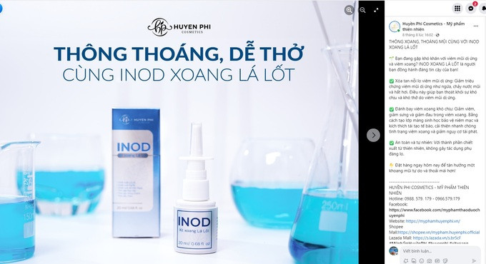 Serum Inod cũng bị xử phạm vì va phạm Luật Quảng cáo.