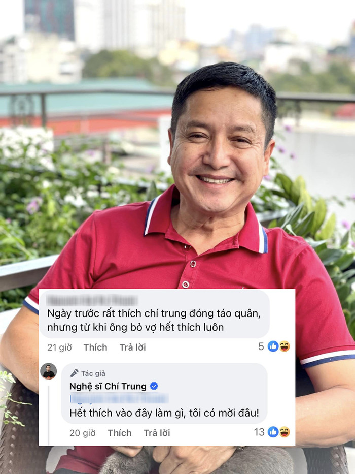 NSƯT Chí Trung lên tiếng khi có khán giả nhắc về chuyện bỏ vợ.