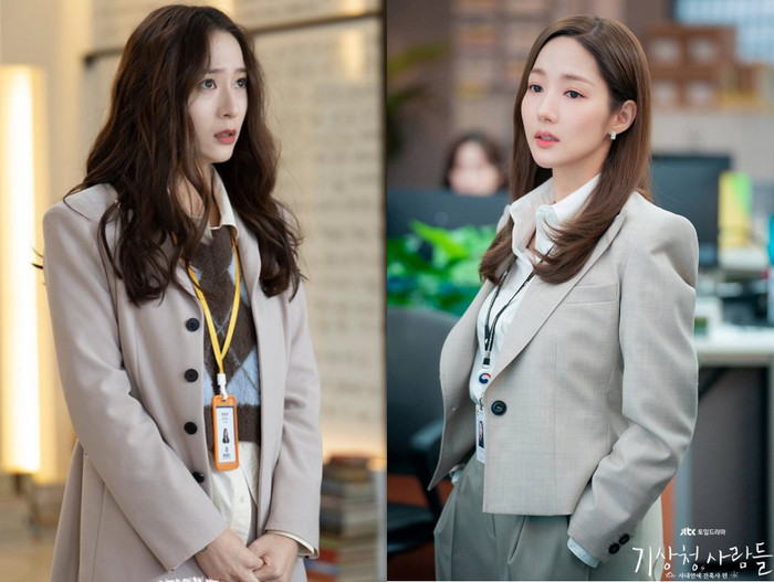 Blazer màu xám là lựa chọn phổ biến trên phim Hàn.